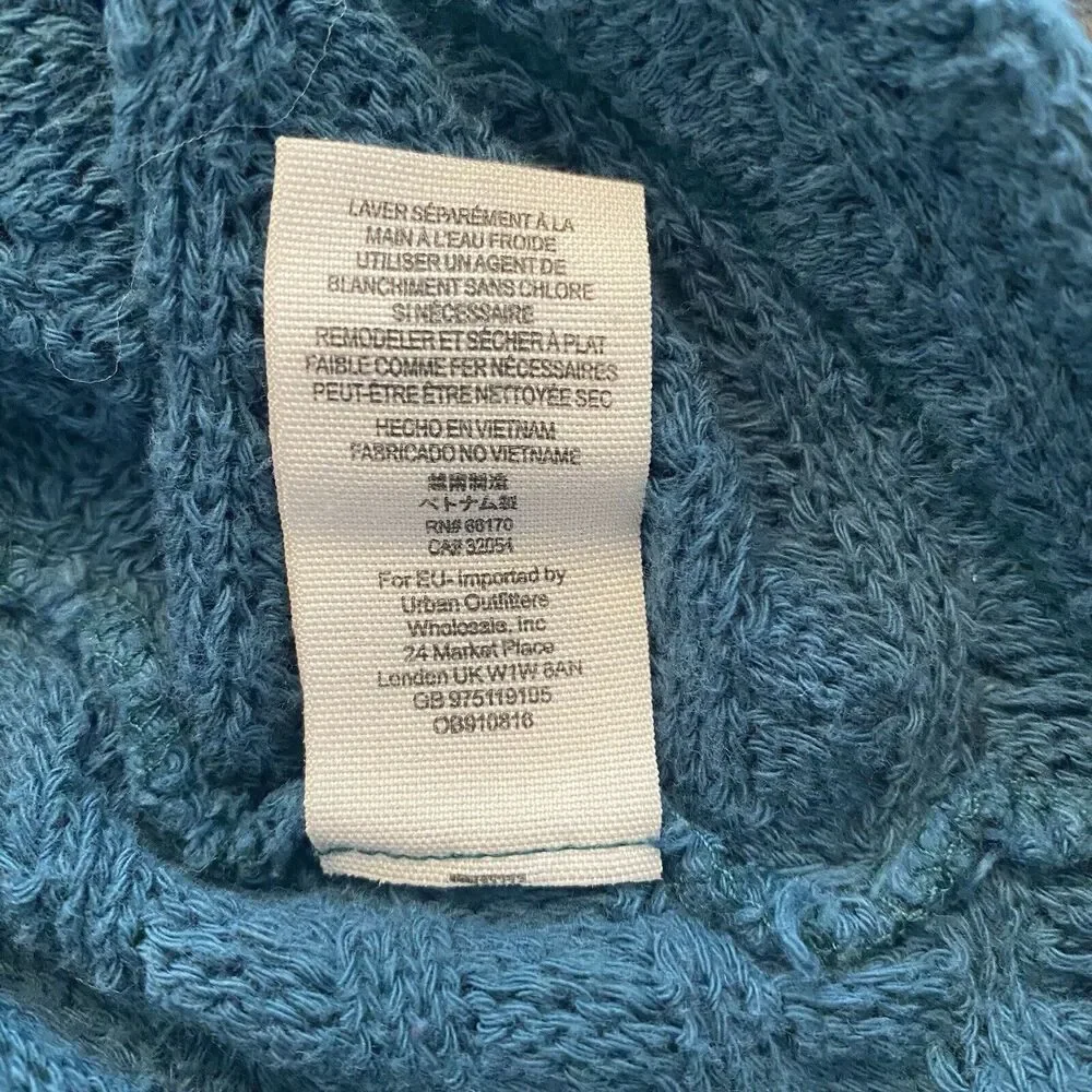 Free People We The Free Teal‎ Thien's Hacci Sweater Top Size Small